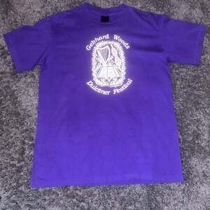 Vintage Gebhard Woods Dulcimer Festival Purple T-Shirt Size Large